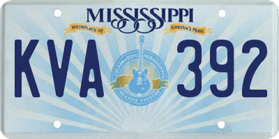 MS license plate KVA392