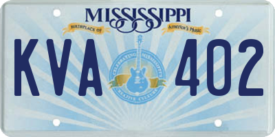 MS license plate KVA402