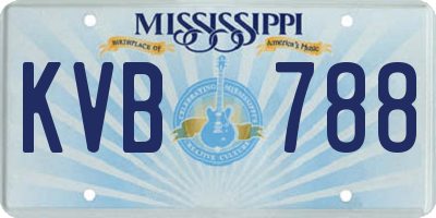 MS license plate KVB788
