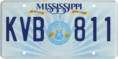 MS license plate KVB811