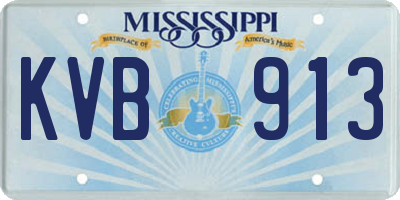 MS license plate KVB913