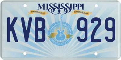 MS license plate KVB929