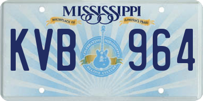 MS license plate KVB964