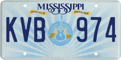 MS license plate KVB974