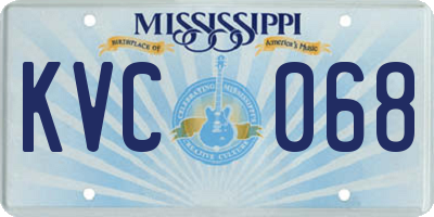 MS license plate KVC068