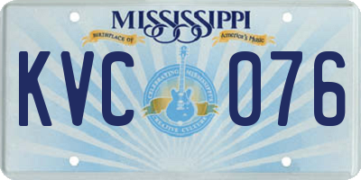 MS license plate KVC076