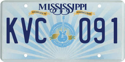 MS license plate KVC091