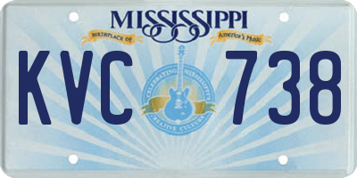 MS license plate KVC738