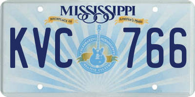 MS license plate KVC766