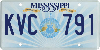 MS license plate KVC791