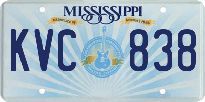 MS license plate KVC838