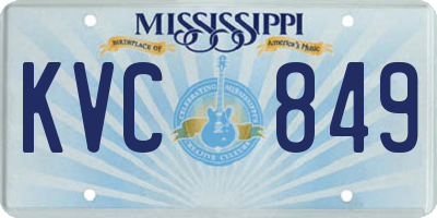 MS license plate KVC849