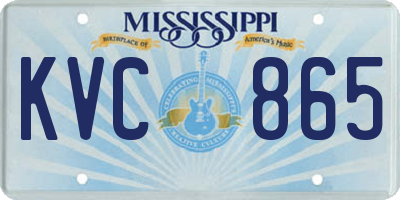 MS license plate KVC865