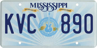 MS license plate KVC890
