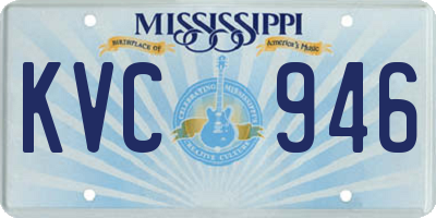 MS license plate KVC946