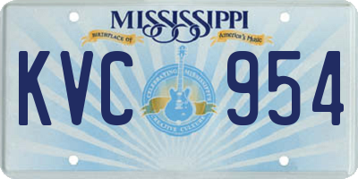 MS license plate KVC954