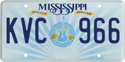 MS license plate KVC966