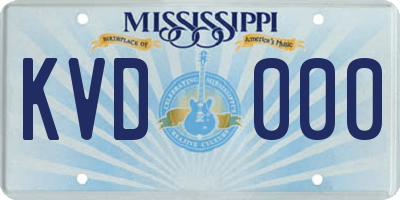 MS license plate KVD000