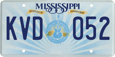 MS license plate KVD052