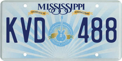 MS license plate KVD488