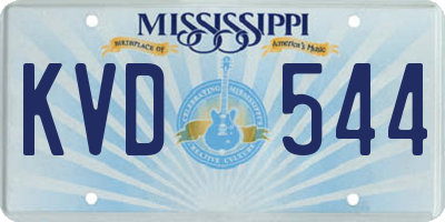 MS license plate KVD544