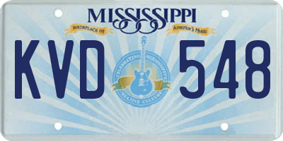 MS license plate KVD548