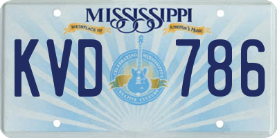 MS license plate KVD786
