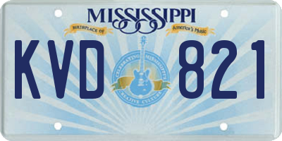 MS license plate KVD821