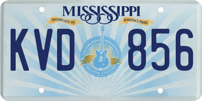 MS license plate KVD856