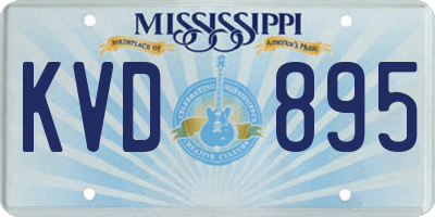 MS license plate KVD895