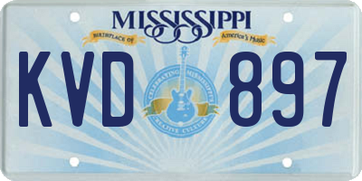MS license plate KVD897