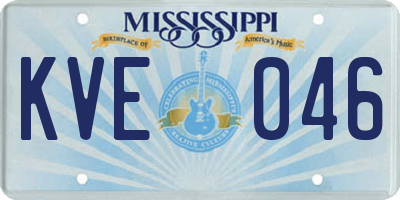 MS license plate KVE046