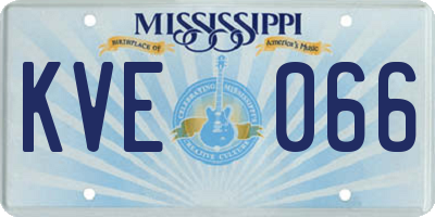MS license plate KVE066