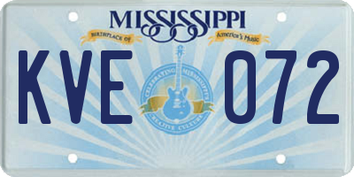MS license plate KVE072