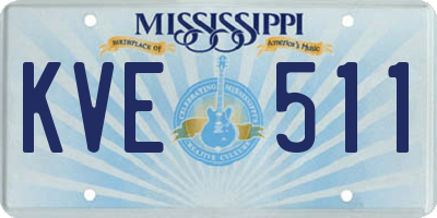 MS license plate KVE511