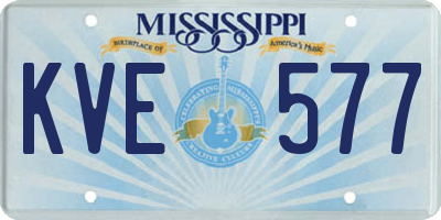 MS license plate KVE577