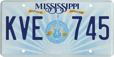 MS license plate KVE745
