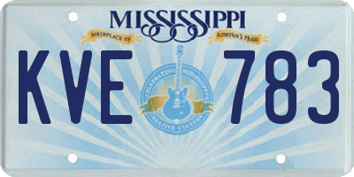MS license plate KVE783