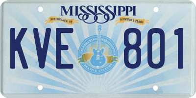 MS license plate KVE801
