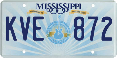 MS license plate KVE872