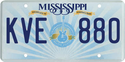 MS license plate KVE880