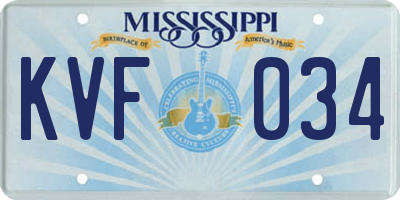 MS license plate KVF034