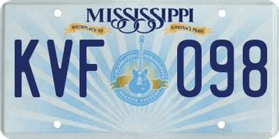 MS license plate KVF098