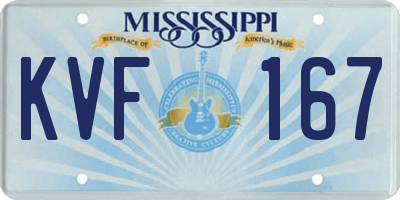 MS license plate KVF167