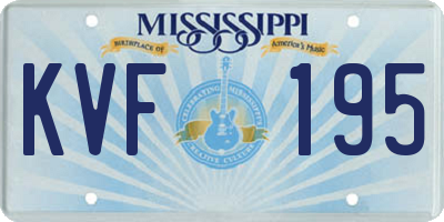 MS license plate KVF195