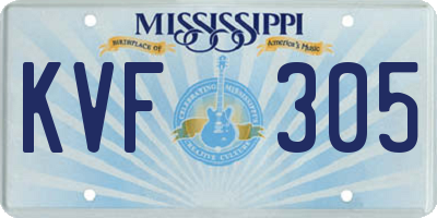 MS license plate KVF305