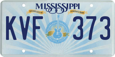 MS license plate KVF373