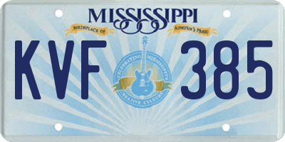 MS license plate KVF385