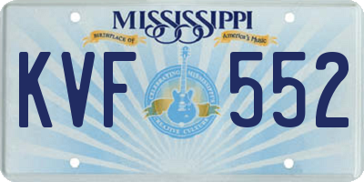 MS license plate KVF552