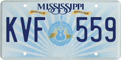 MS license plate KVF559